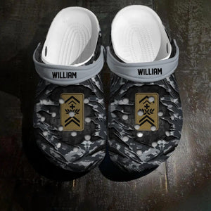 Personalized Swiss Veteran/Soldier Rank Camo Clog Slipper Shoes Printed 23FEB-HQ24