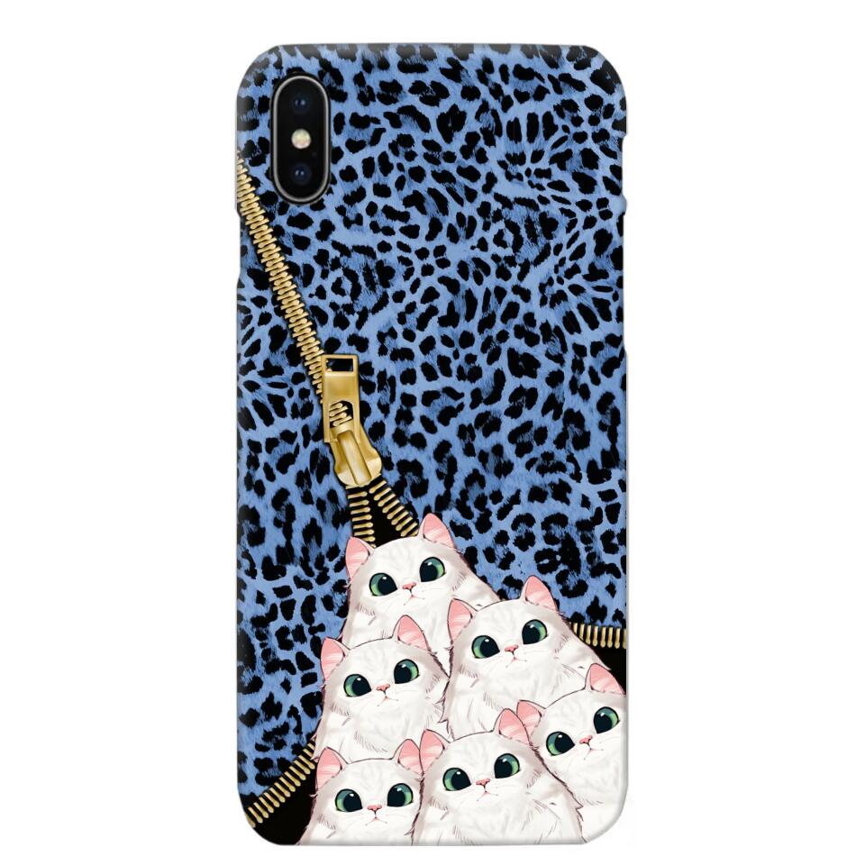 Personalized Cats with Colorful Leopard Skin Cat Lovers Gift Phonecase Printed 23FEB-HQ23