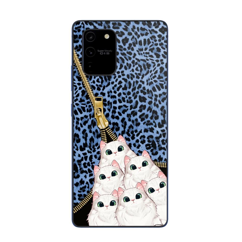 Personalized Cats with Colorful Leopard Skin Cat Lovers Gift Phonecase Printed 23FEB-HQ23