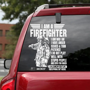 Personalized Australian Soldier, I Am A Firefighter I Am Who I Am Rank Decal Printed QTHQ2702