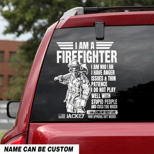 Personalized I Am A Firefighter I Am Who I Am Rank Decal Printed QTHQ2702