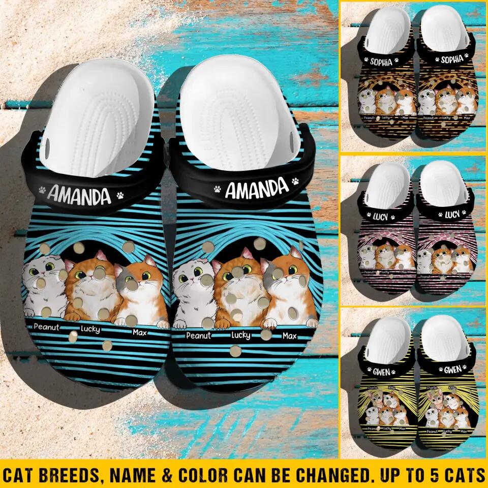 Personalized Cat Lovers Clog Slipper Shoes Printed PNVD2702