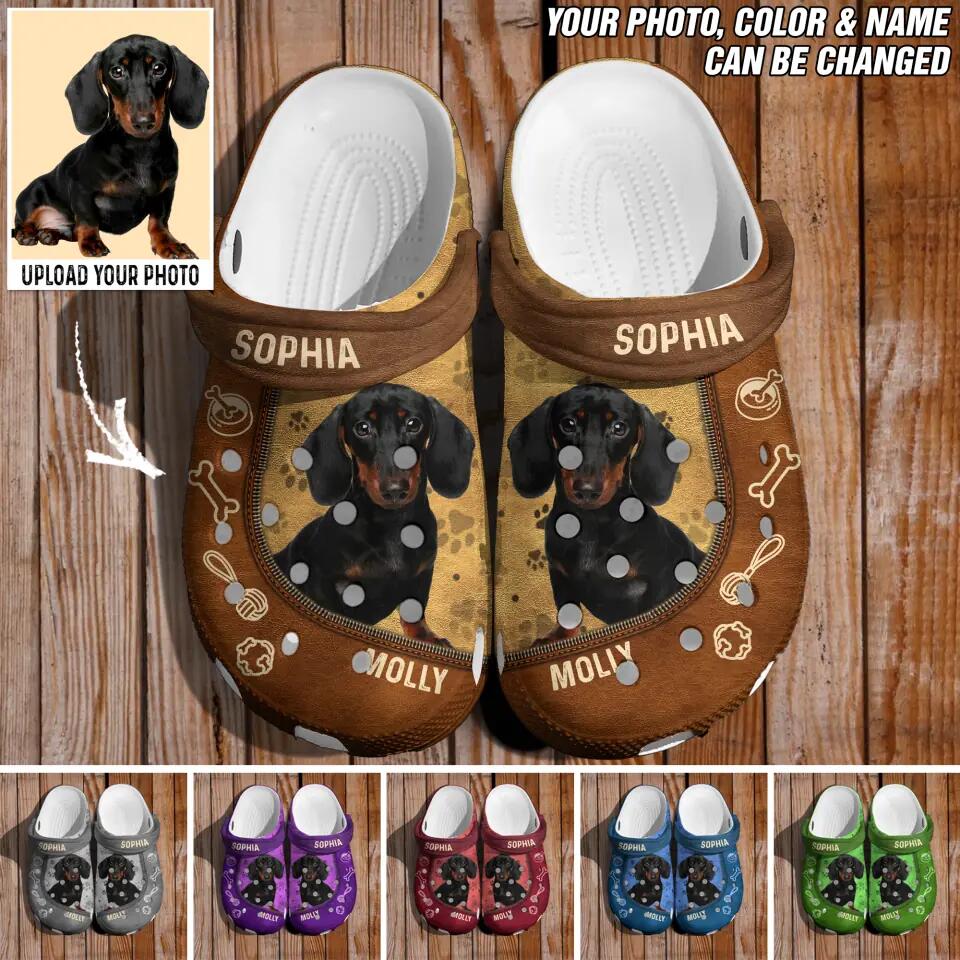 Personalized Upload Your Dog Photo Dog Lovers Gift Clog Slipper Shoes Printed PNDT2802