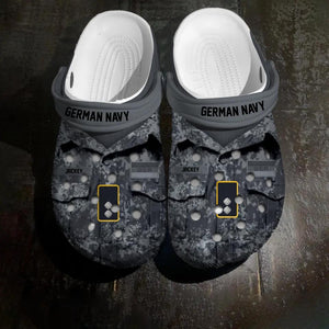 Personalized German Veteran/Soldier Rank Camo & Name Clog Slipper Shoes Printed  23FEB-HQ28