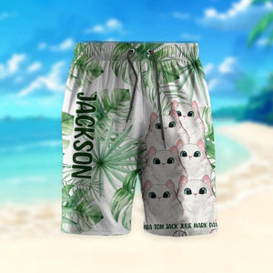 PERSONALIZED Cat Lover Tropical Beach Short QTHQ0103