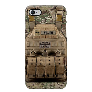 Personalized UK Veteran/Soldier Uniform Rank Camo Phonecase Printed 23MAR-DT01