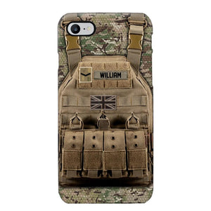 Personalized UK Veteran/Soldier Uniform Rank Camo Phonecase Printed 23MAR-DT01