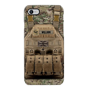 Personalized UK Veteran/Soldier Uniform Rank Camo Phonecase Printed 23MAR-DT01