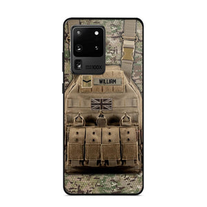 Personalized UK Veteran/Soldier Uniform Rank Camo Phonecase Printed 23MAR-DT01