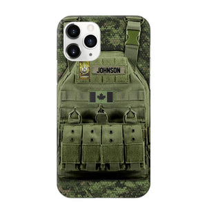 Personalized Canadian Veteran/Soldier Uniform Rank Camo Phonecase Printed 23MAR-DT01