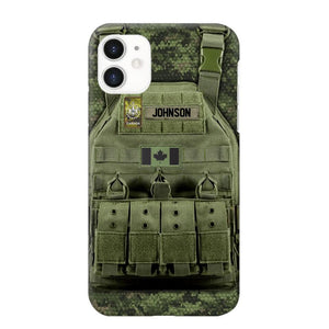 Personalized Canadian Veteran/Soldier Uniform Rank Camo Phonecase Printed 23MAR-DT01