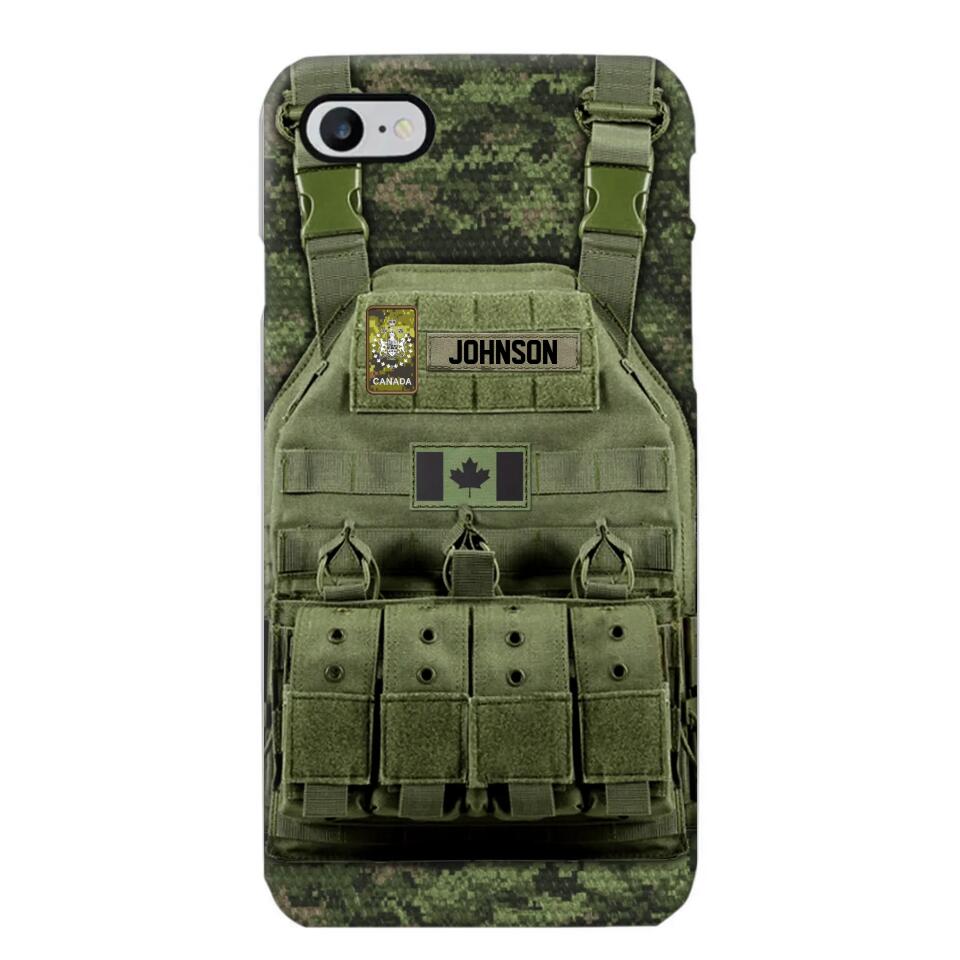 Personalized Canadian Veteran/Soldier Uniform Rank Camo Phonecase Printed 23MAR-DT01