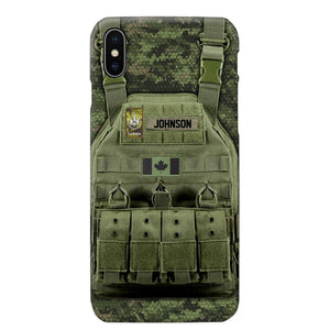 Personalized Canadian Veteran/Soldier Uniform Rank Camo Phonecase Printed 23MAR-DT01