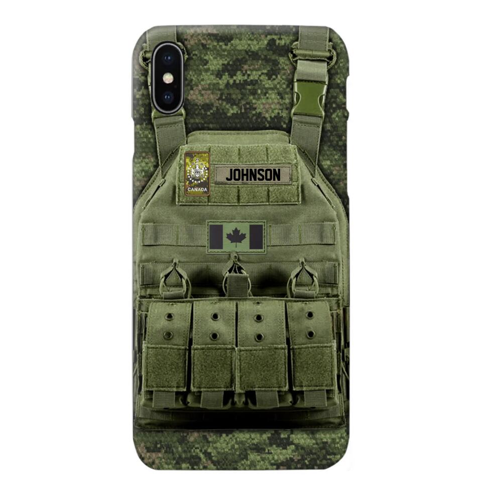 Personalized Canadian Veteran/Soldier Uniform Rank Camo Phonecase Printed 23MAR-DT01