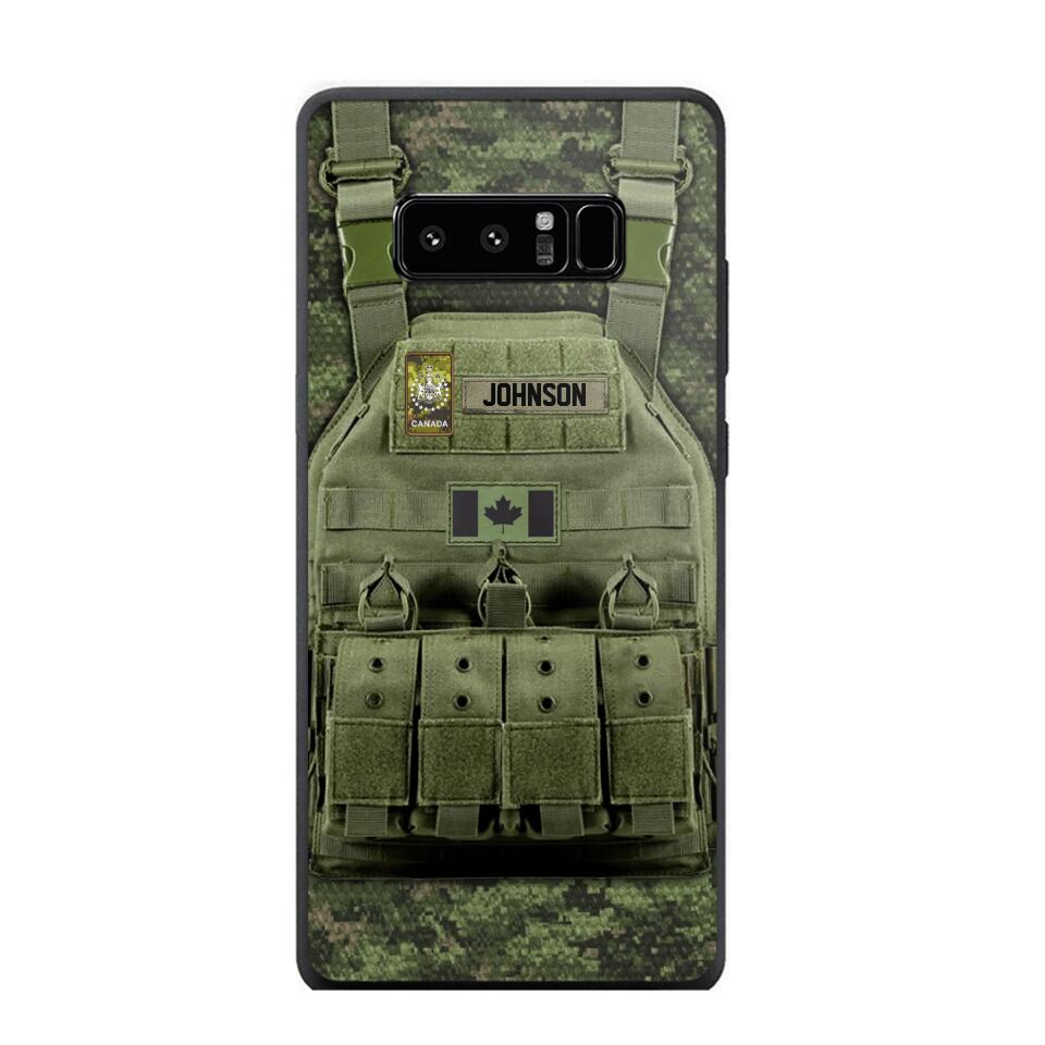 Personalized Canadian Veteran/Soldier Uniform Rank Camo Phonecase Printed 23MAR-DT01