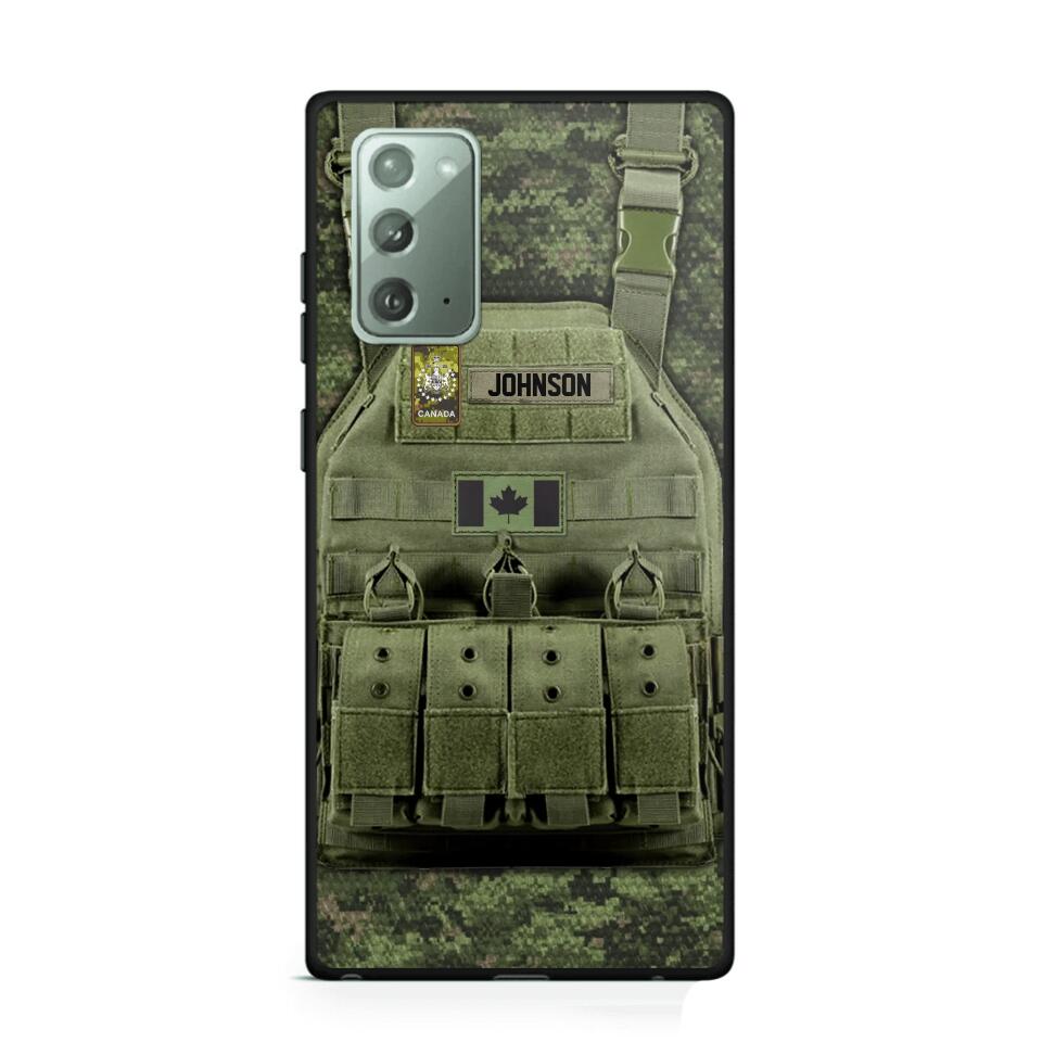 Personalized Canadian Veteran/Soldier Uniform Rank Camo Phonecase Printed 23MAR-DT01