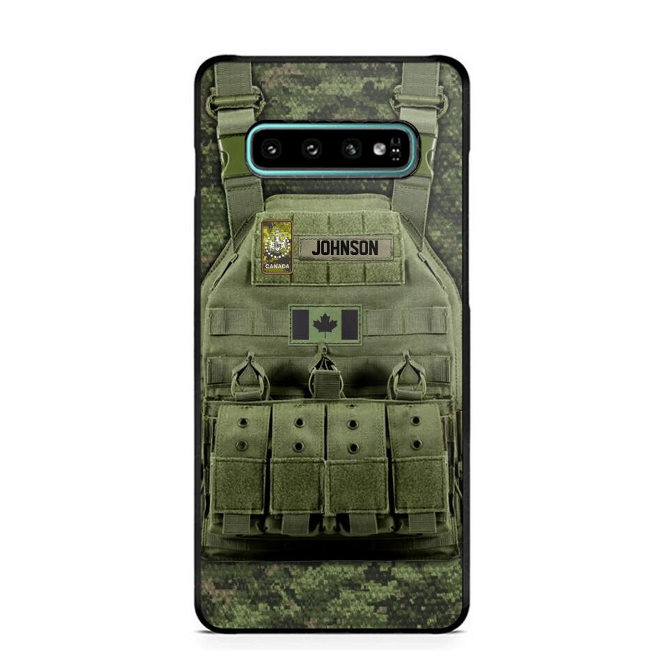 Personalized Canadian Veteran/Soldier Uniform Rank Camo Phonecase Printed 23MAR-DT01