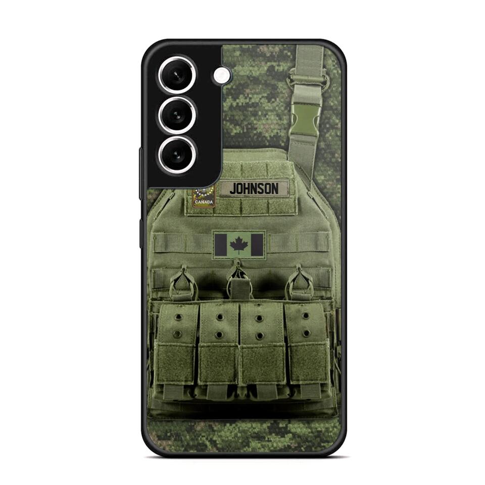 Personalized Canadian Veteran/Soldier Uniform Rank Camo Phonecase Printed 23MAR-DT01