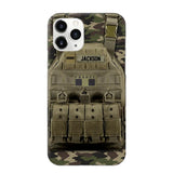 Personalized French Veteran/Soldier Uniform Rank Camo Phonecase Printed 23MAR-DT01