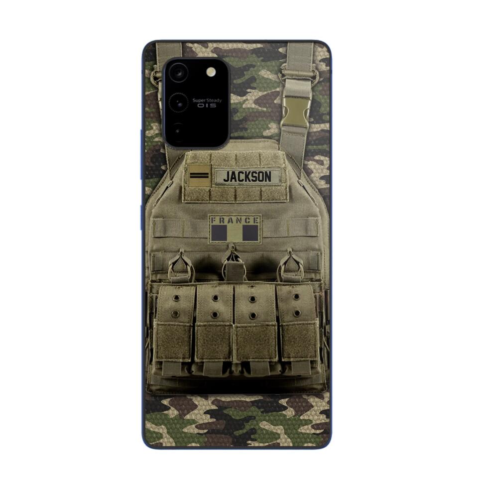 Personalized French Veteran/Soldier Uniform Rank Camo Phonecase Printed 23MAR-DT01