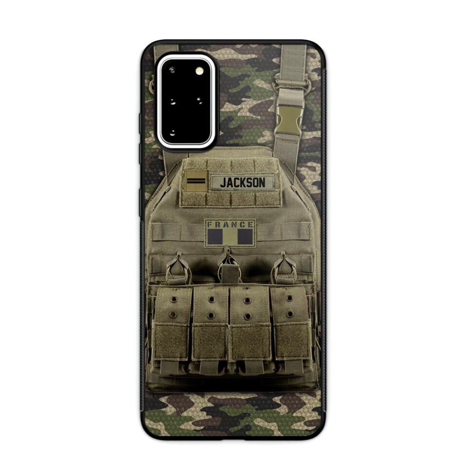 Personalized French Veteran/Soldier Uniform Rank Camo Phonecase Printed 23MAR-DT01