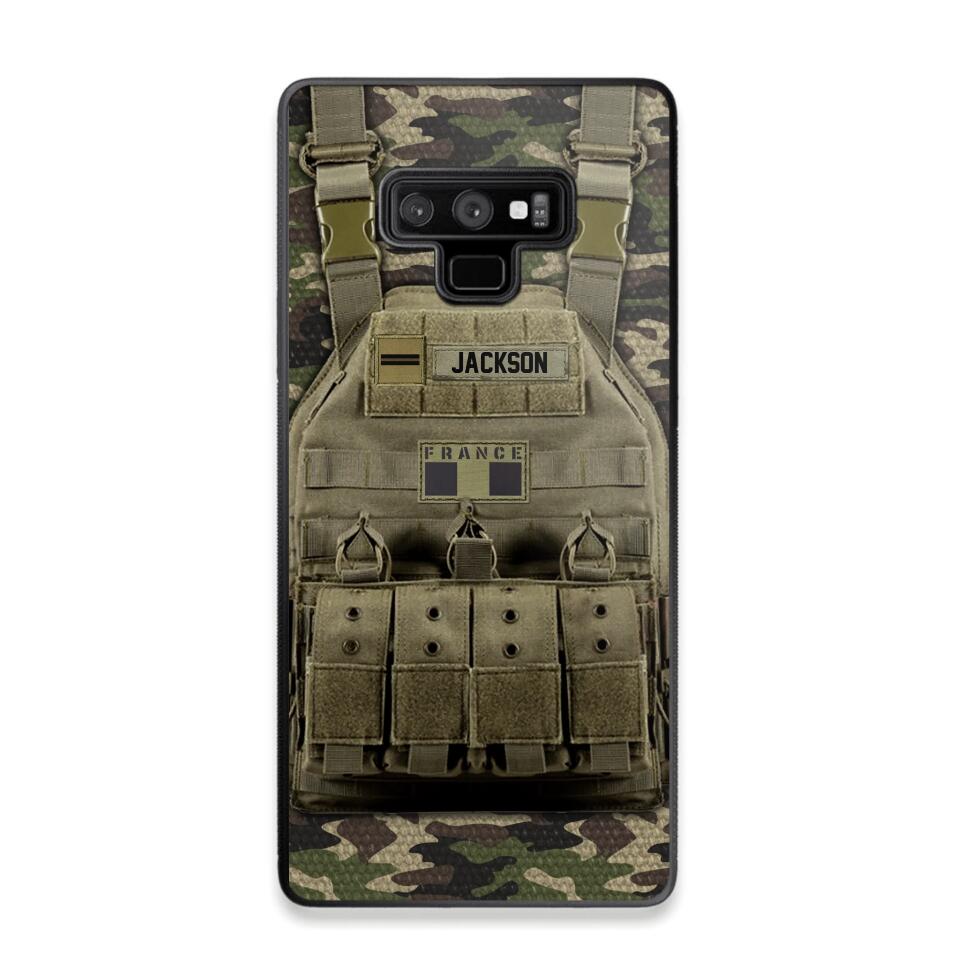 Personalized French Veteran/Soldier Uniform Rank Camo Phonecase Printed 23MAR-DT01