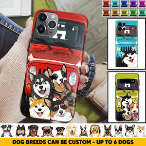 Personalized Dogs Jeep Background Dog Lovers Gift Phonecase Printed 23MAR-HQ01