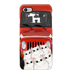 Personalized Cats Jeep Background Cat Lovers Gift Phonecase Printed 23MAR-HQ01