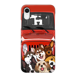 Personalized Dogs Jeep Background Dog Lovers Gift Phonecase Printed 23MAR-HQ01