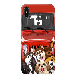 Personalized Dogs Jeep Background Dog Lovers Gift Phonecase Printed 23MAR-HQ01