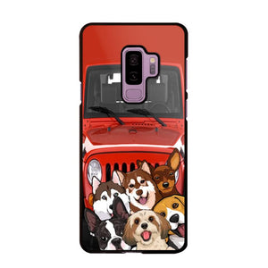 Personalized Dogs Jeep Background Dog Lovers Gift Phonecase Printed 23MAR-HQ01