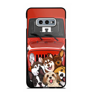 Personalized Dogs Jeep Background Dog Lovers Gift Phonecase Printed 23MAR-HQ01