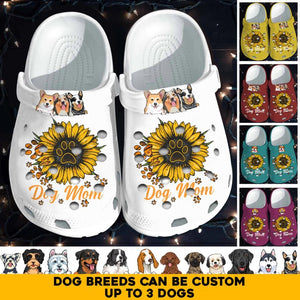 Personalized Sunflower Dog Mom Dog Lovers Gift Clog Slipper Shoes Printed 23MAR-HQ02