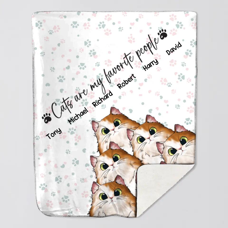 Personalized Cat Lovers Fur Mama Cats Are My Favorite People Quilt Blanket Printed 23MAR-HQ03