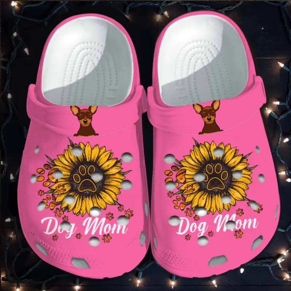 Personalized Sunflower Dog Mom Dog Lovers Gift Clog Slipper Shoes Printed 23MAR-HQ02