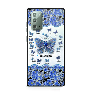 Personalized Butterflies & Flowers Grandma with Kid's Name Phonecase Printed 23MAR-DT04