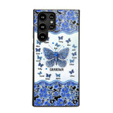 Personalized Butterflies & Flowers Grandma with Kid's Name Phonecase Printed 23MAR-DT04