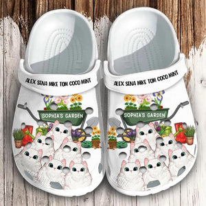 Personalized Garden Cat Lovers Gift Clog Slipper Shoes Printed 23MAR-HQ04