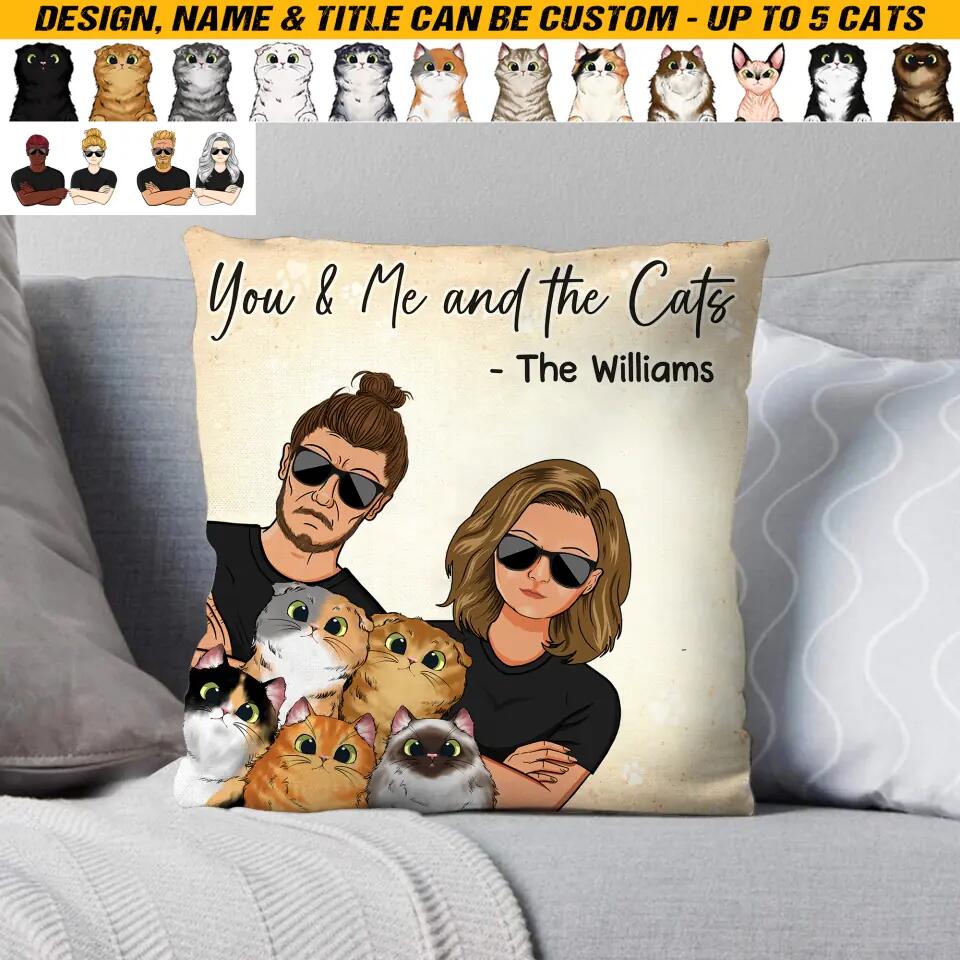 Personalized You Me And The Cats Couple Pillow Printed QTHQ0603