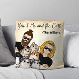 Personalized You Me And The Cats Couple Pillow Printed QTHQ0603