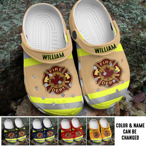 Personalized Canadian Firefighter Clog Slipper Shoes Printed 23MAR-DT046