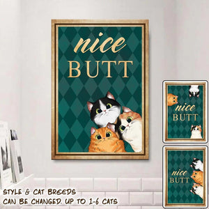 PERSONALIZED NICE BUTT CATS CANVAS PRINTED QTDT0603