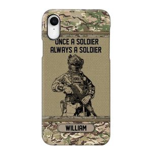 Personalized UK Soldier Once A Soldier Always A Soldier Camo Phonecase Printed 23MAR-DT07