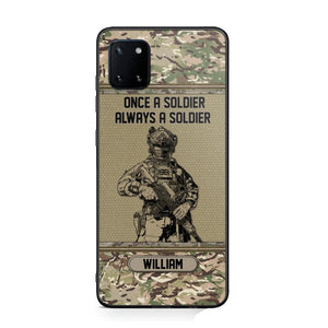 Personalized UK Soldier Once A Soldier Always A Soldier Camo Phonecase Printed 23MAR-DT07