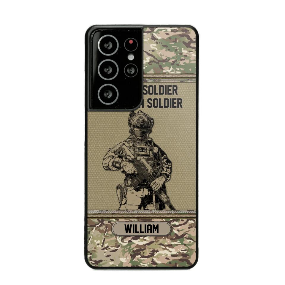 Personalized UK Soldier Once A Soldier Always A Soldier Camo Phonecase Printed 23MAR-DT07