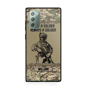 Personalized UK Soldier Once A Soldier Always A Soldier Camo Phonecase Printed 23MAR-DT07