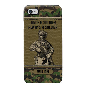 Personalized Swiss Soldier Once A Soldier Always A Soldier Camo Phonecase Printed 23MAR-DT07