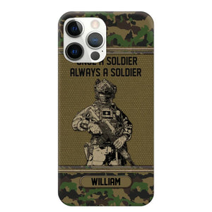 Personalized Swiss Soldier Once A Soldier Always A Soldier Camo Phonecase Printed 23MAR-DT07