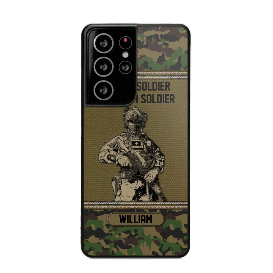 Personalized Swiss Soldier Once A Soldier Always A Soldier Camo Phonecase Printed 23MAR-DT07