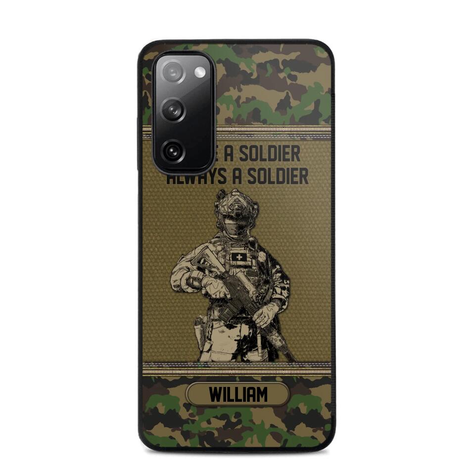 Personalized Swiss Soldier Once A Soldier Always A Soldier Camo Phonecase Printed 23MAR-DT07